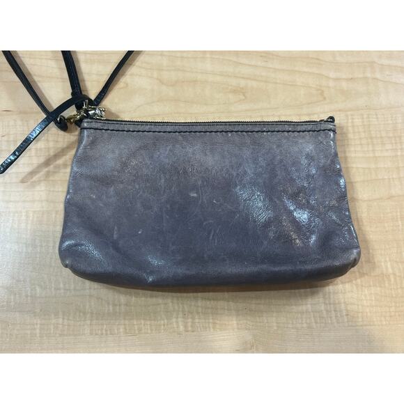 Hobo International Purse Wristlet Shoulder Bag Grey Leather Small - Picture 3 of 7